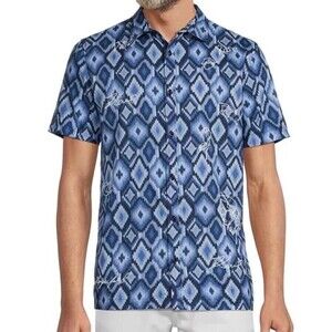 KARL LAGERFELD PARIS Logo Print Button Down Shirt Size: XL